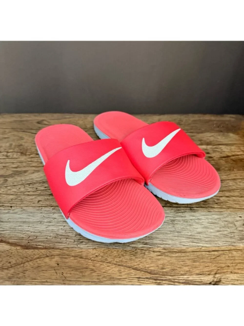 Nike Red Youth Slides